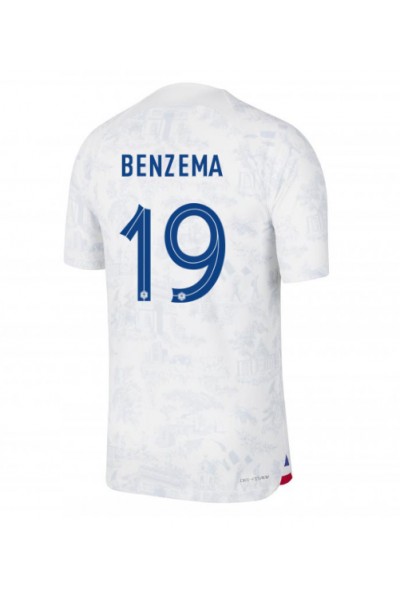 Fotbalové Dres Francie Karim Benzema #19 Venkovní Oblečení MS 2022 Krátký Rukáv